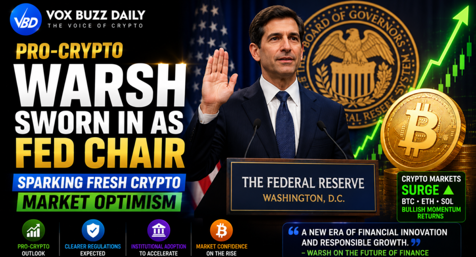 Pro-Crypto Warsh Sworn in as Fed Chair, Crypto Markets React 6 Pro-Crypto Warsh Sworn in as Fed Chair, Crypto Markets React